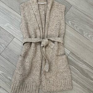 Athleta Women's Tan Knit Cardigan Vest